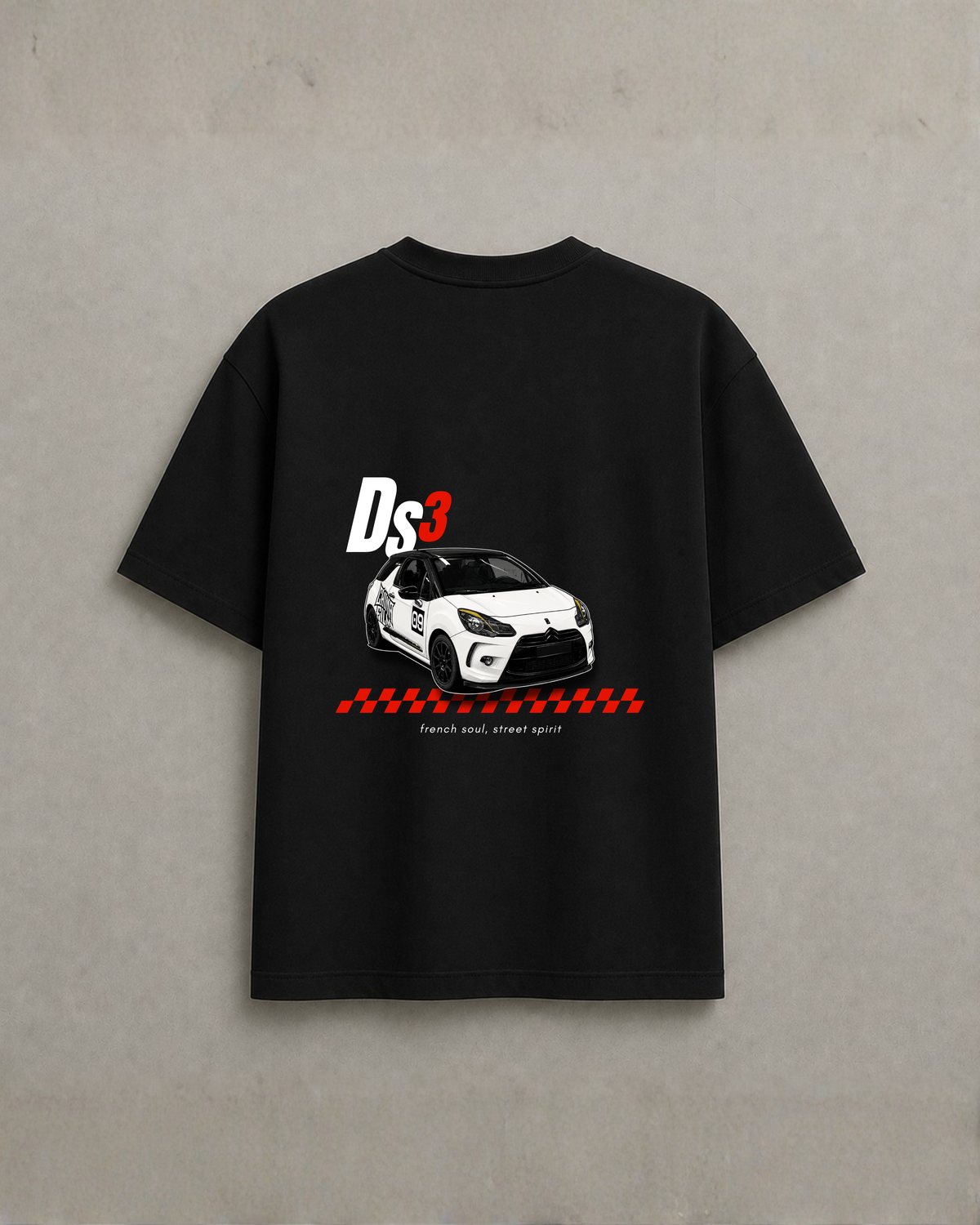 Camiseta UNIKAR com arte do carro nas costas